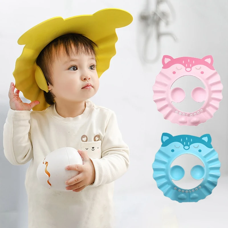 

Kids Girls Boys Shampoo Artifact Shower Caps Cute Cartoon Animal Adjustable Eye Ear Protection Hats for Children