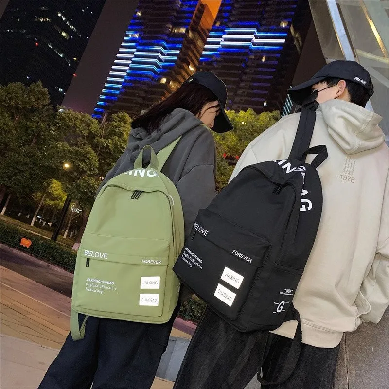 

New Fashion Backpacks Trendy Reflective Women Backpack Cool Letters School Bags For College Student Casual Daily Bag 2022