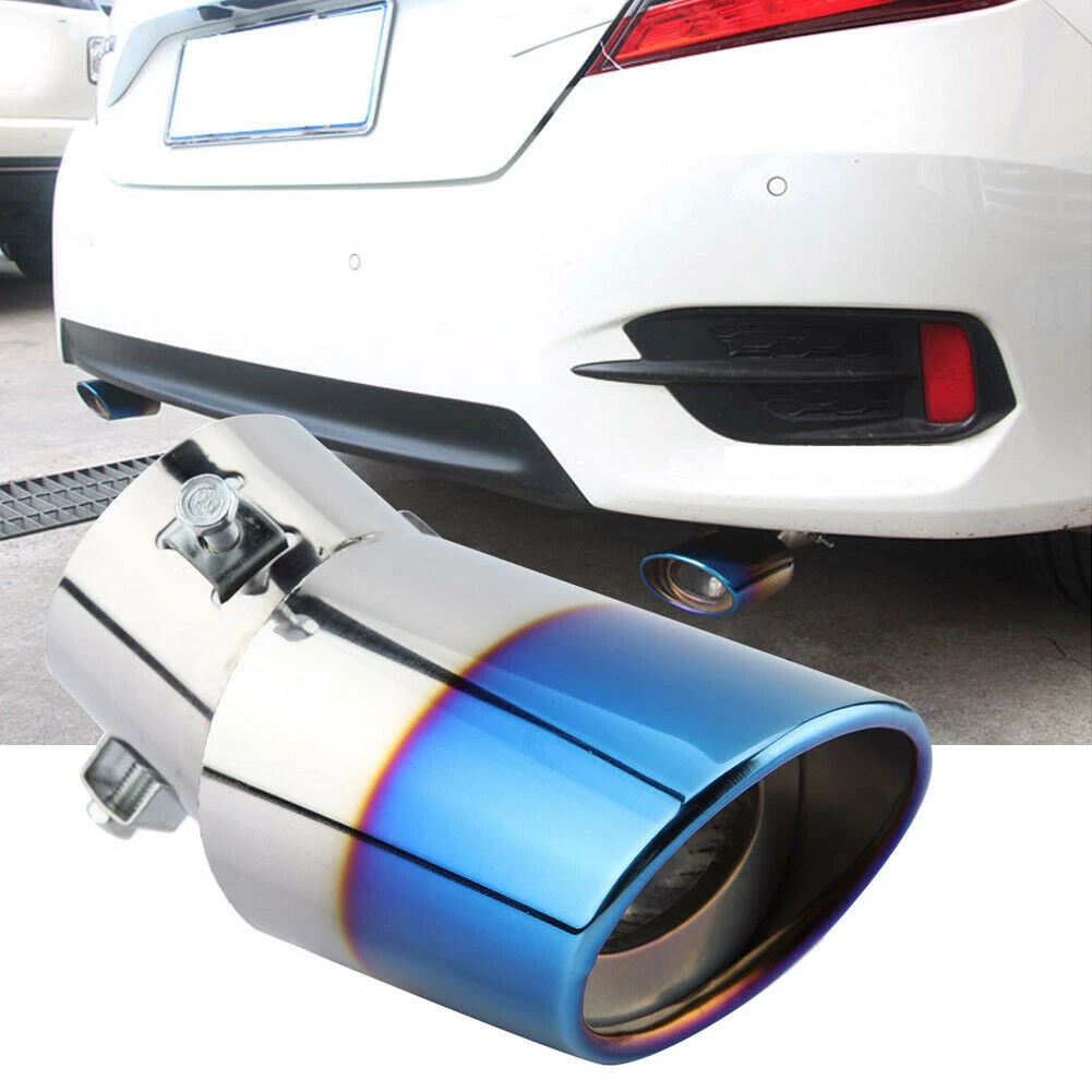 

Universal Car Exhaust Pipe Round Tip Stainless Steel Chrome Exhaust Tail Tip Silver Tube Silencer Auto Accessories Self Silencer
