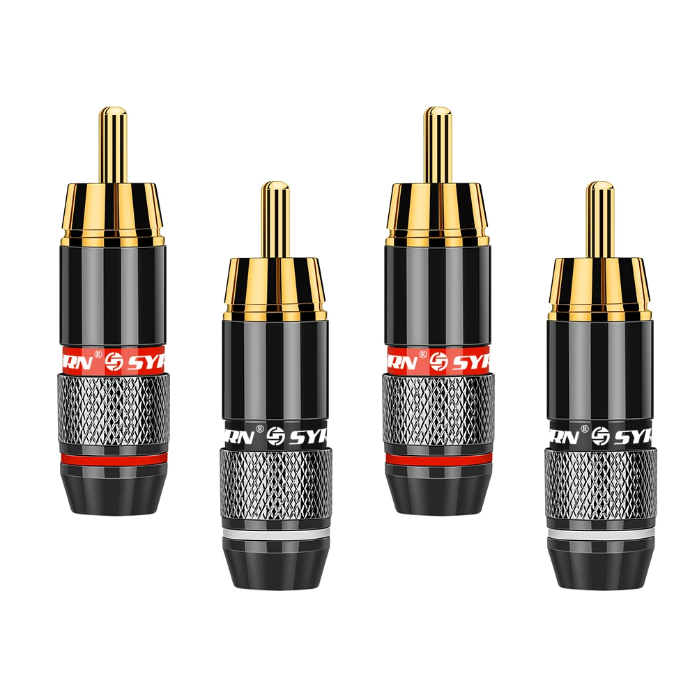 Позолоченный разъем RCA 2 шт./1 пара высокое качество штекер адаптер видео/аудио