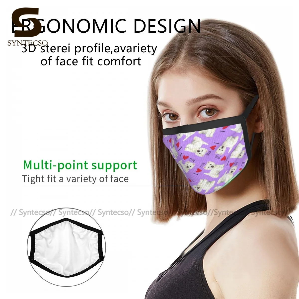 

West Highland White Terrier Face Mask Cheap Protective Fancy Cloth Adult Mouth Facial Mask