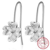 fashion silver s925 jewelry 925 sterling silver large flower earrings for women ladies earrings girls gifts pendientes brincos