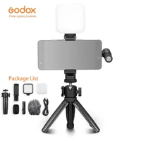 godox vk2 uc vk2 ax phone microphone led light handheld desktop tripod vlog kit for mobile devices for tiktok live streaming