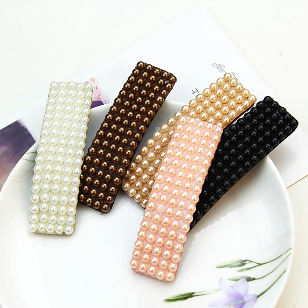 

Заколки для волос с жемчугом женские, элегантные металлические зажимы в винтажном стиле, аксессуар для укладки волос в Корейском стиле, 1 шт.