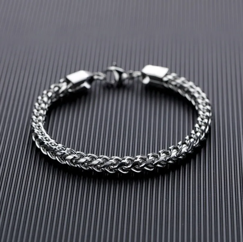 

Мужской Плетеный Браслет-цепочка из нержавеющей стали