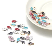 10pcs hamsa lucky hand charm gold silver enamel charms pendant for bracelet jewelry making alloy pendant craft accessories