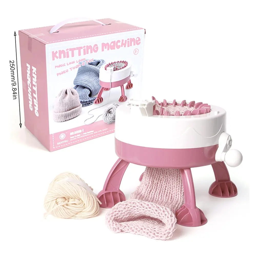 Bib-m&aacute;quina de tejer con cilindro de estrella para ni&ntilde;os, juguete de juego de rol, 22 agujas, cilindro, tejer lana-5