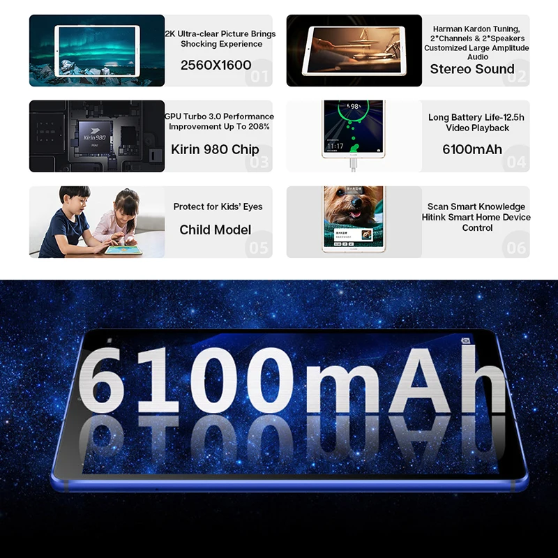 Оригинал Huawei Mediapad M6 Turbo 8 4 &quotпланшет 64 Гб 128 ГБ Восьмиядерный Kirin980 Android 9 0 Google play