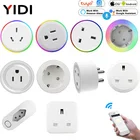 EUUSUK DE BR AU в WiFi смарт-розетка Smart Life приложение Tuya Беспроводной дистанционного Управление Мощность розетка Alexa Google Home не нужен концентратор