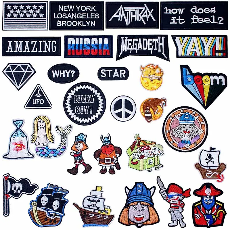 Пиратский Джелли Роджер с вышивкой утюгом вышивка нашивкой тканый трикотаж для