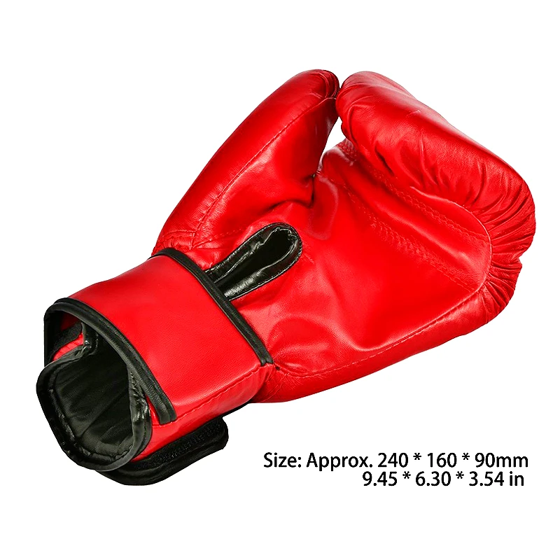 Красные пу взрослые Кикбоксинг перчатки Каратэ Муай Тай свободный бой ММА Санда