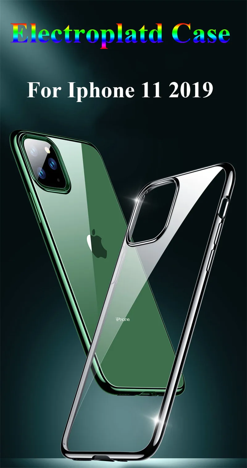 Для iPhone 11 чехол Ультратонкий резиновый покрытие из ТПУ для Pro Max силиконовый Fundas