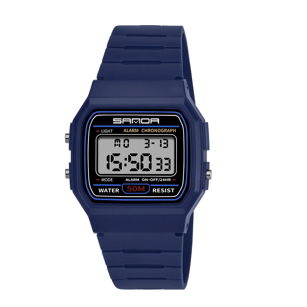 Blue SANDA Kids Watches Anti-Shock 5Bar Waterproof Outdoor Sport Children Watches Fashion Digital Watch Relogio Masculino - Цвет: Blue