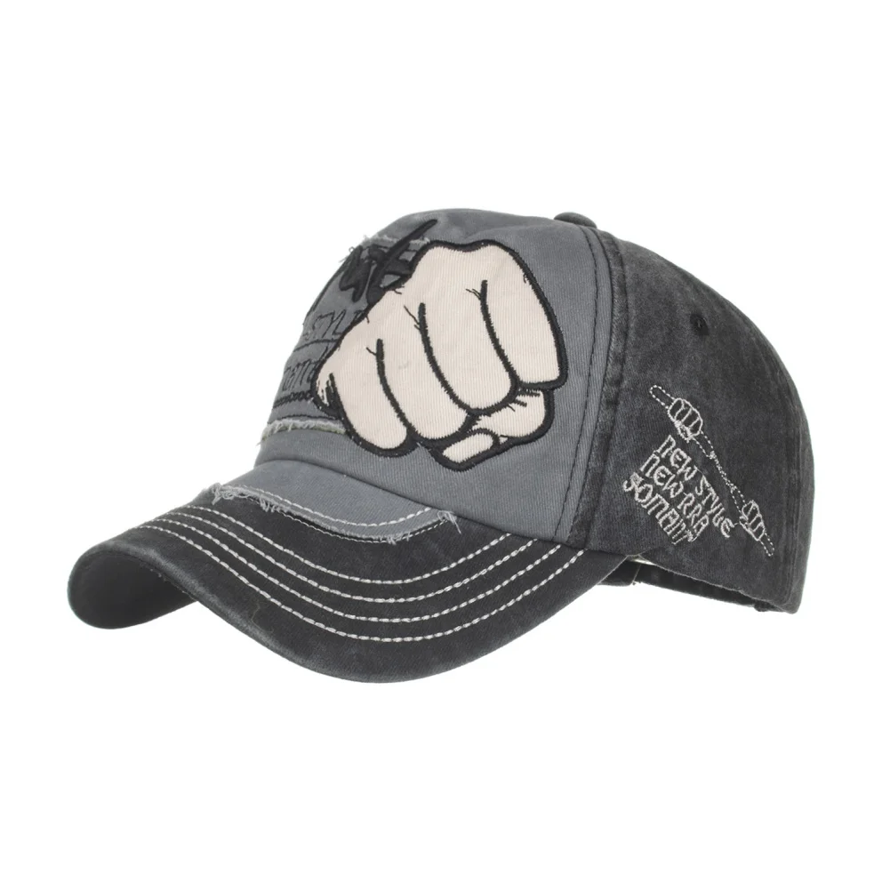 

New Stytle Washed Embroidery Fist Retro Men's Baseball Caps Hiking Cap Sun Visor Hat Snapback Ladies Sports and Leisure Gorras