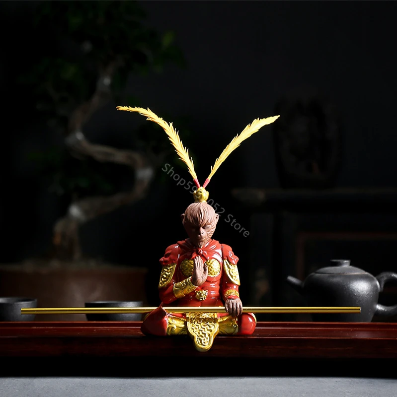 

Обезьяна Король большой шалфей неба украшение автомобиля чай питомец фиолетовый песок Обезьяна Король Тройная палка, чайный набор для чайн...