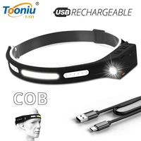 230%c2%b0 wide range lighting led headlamp with sensor switch white light red light rechargeable headlight suitable for fishing etc