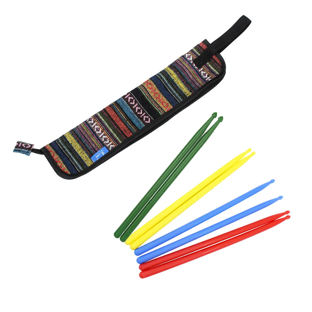 

Classical Special National Style Drum Stick Drumsticks Mallet Bag Case Cotton Material With 4 Pairs 5A Nylon Drumsticks 2 hooks