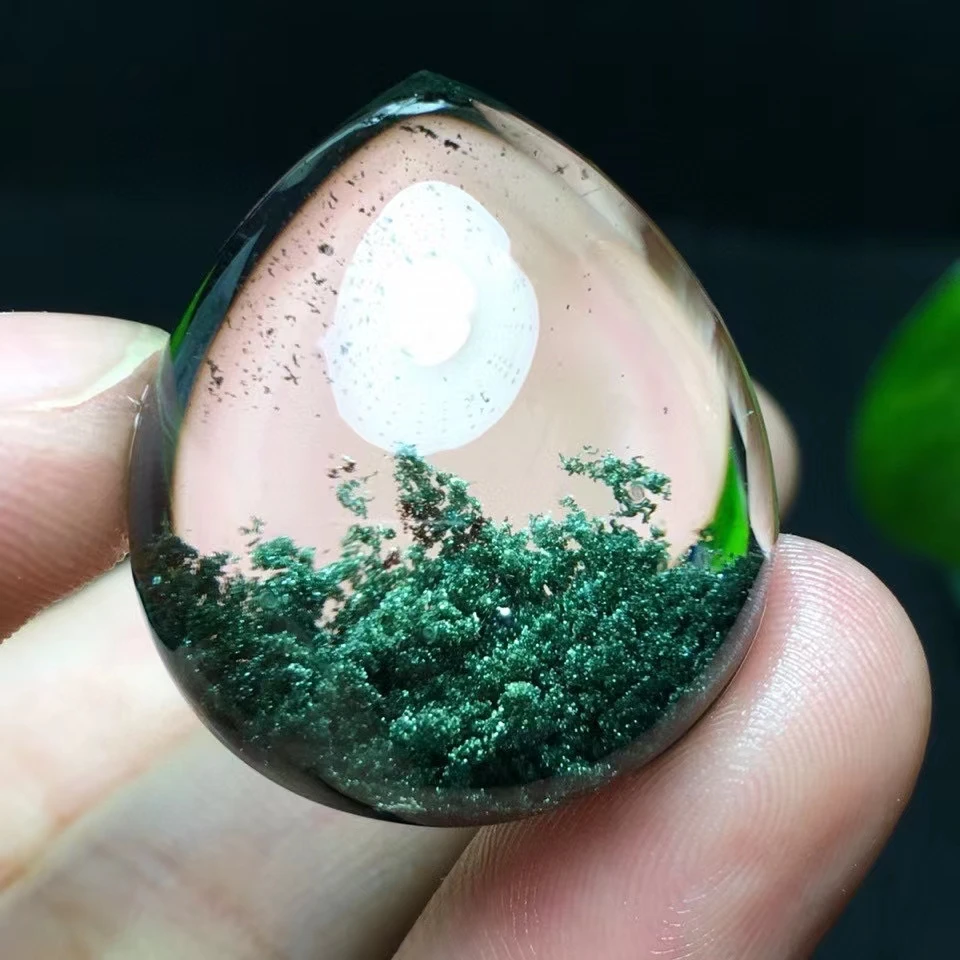 

Подлинный натуральный зеленый фантомный кварц прямоугольник кулон 27-23-14 мм женское мужское ожерелье ювелирные изделия из Бразилии AAAAA