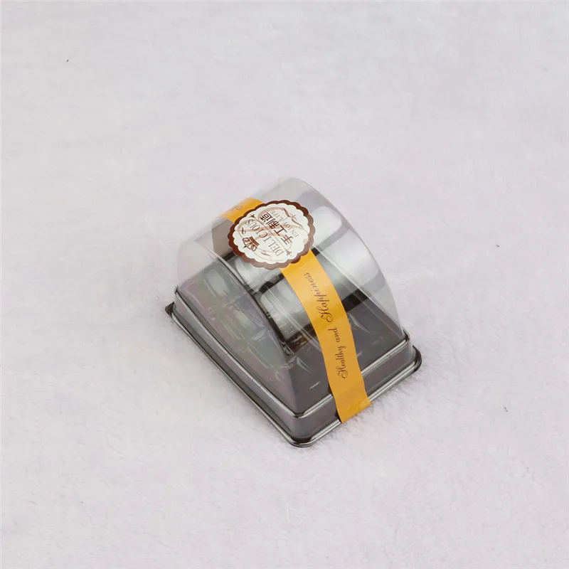 50 шт. полукруг Творческий прозрачные одноразовые коробки для тортов и пирожных