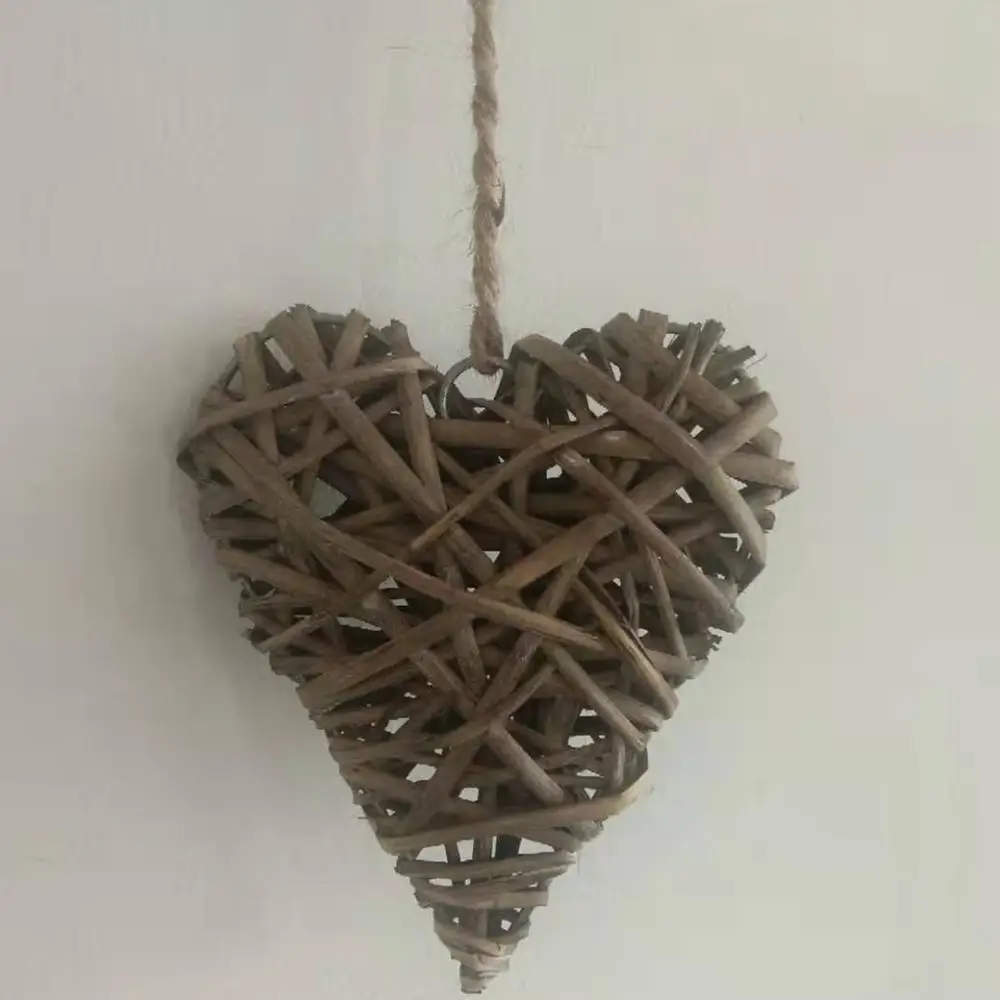 Бесплатная доставка Деревенское плетеное сердце с джутом подвесное настенное