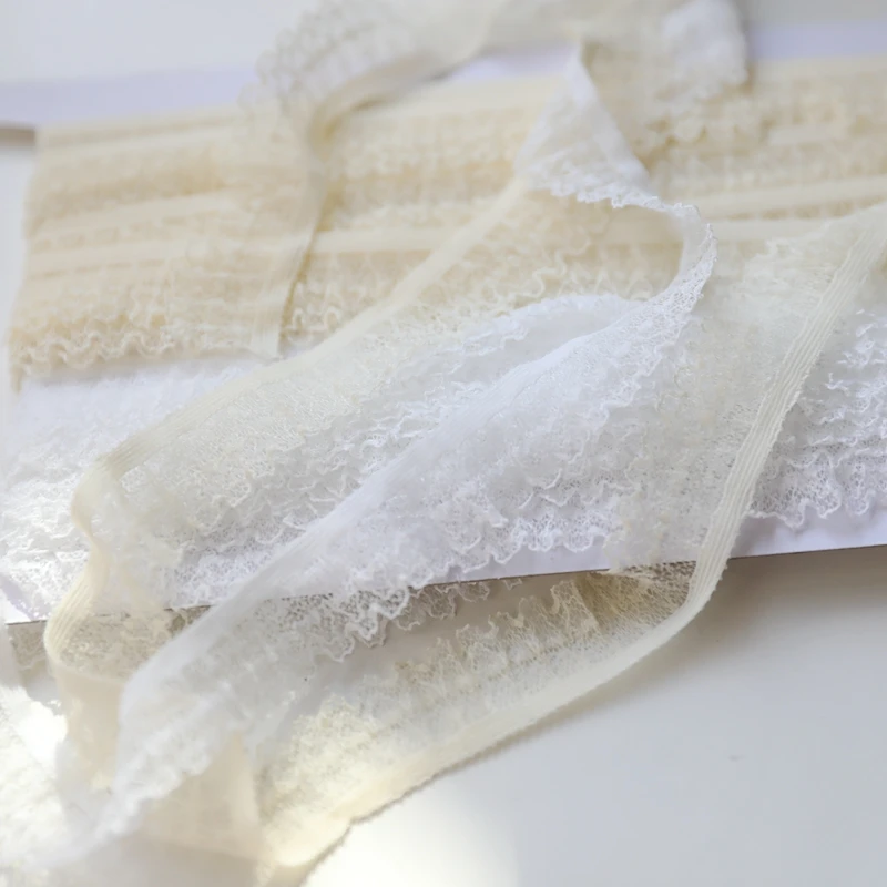 

BJD Doll clothes diy accessories 2cm lace white yellow pink