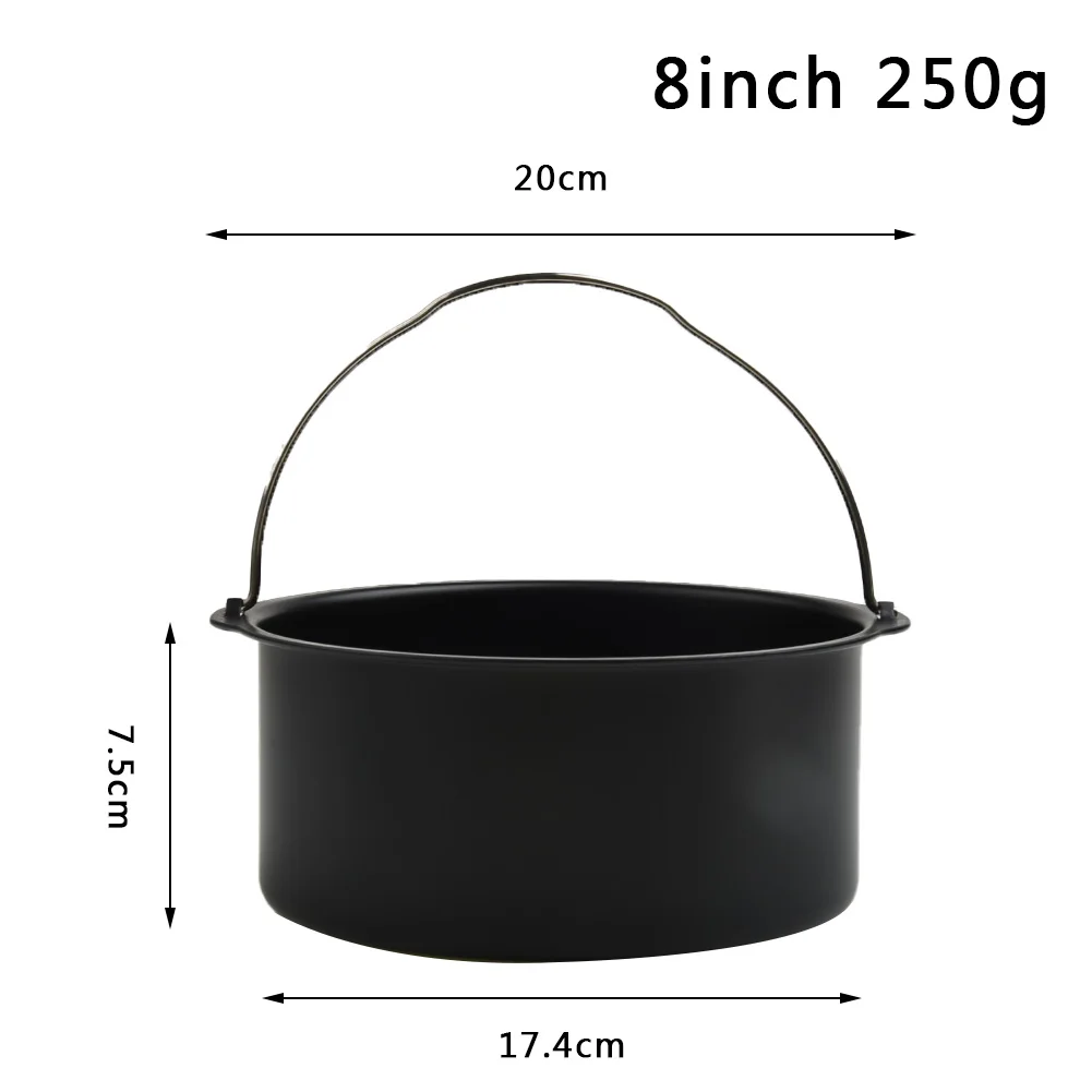 

6/7/8 Inch Round Cake Tins Non Stick Baking Pan Tray Mold Carbon Steel Bakeware Air Fryer Basket With Handles