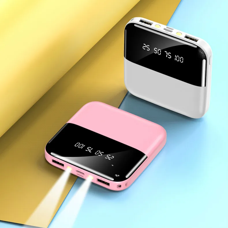 Мини-Банк питания 20000 мАч быстрое зарядное устройство для Iphone Xiaomi Huawei 2 USB