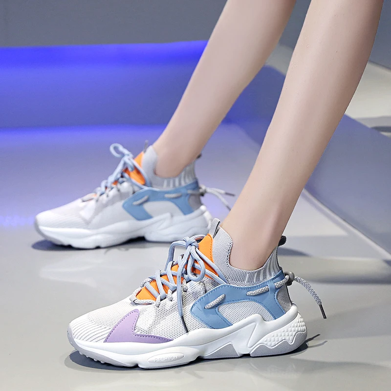

2020 New Women casual shoes Breathable Mesh platform Sneakers Women New Fashion mesh sneakers shoes woman Women Chunky Platform
