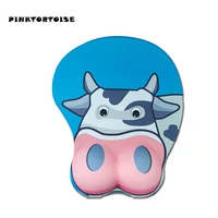 anime cute animal mousepad dairy cattle 3d mouse pad ergonomic soft silicon gel gaming mousepad with wrist support mouse mat