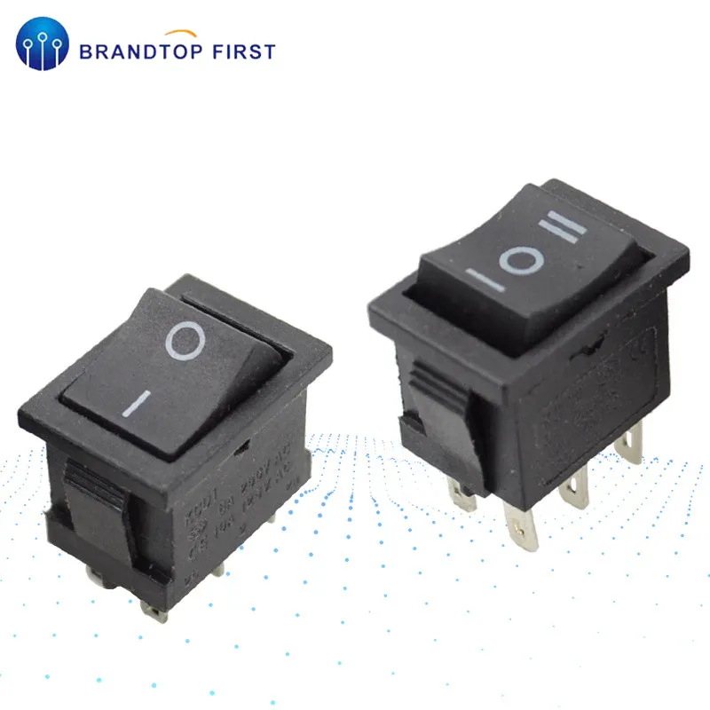 AC 6 a/250 V 10 A/125 V 6 Pin 21*15mm 2 положения 3 положения лодка кулисный переключатель вкл. Выкл. Переключатель KCD1 черный 21x15mm