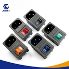 С предохранителем 10А! Красный тумблер, IEC320 C14, розетка разъем, красный зеленый синий черный AC-01 розетка переменного тока три в одном