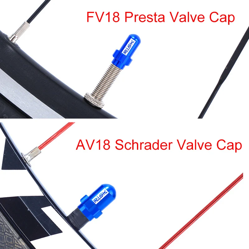 

RISK Bicycle Presta Schrader Valve Cap Cover Protector Titanium Alloy Ultralight MTB Road Bike French Tyre Dustproof Accessories
