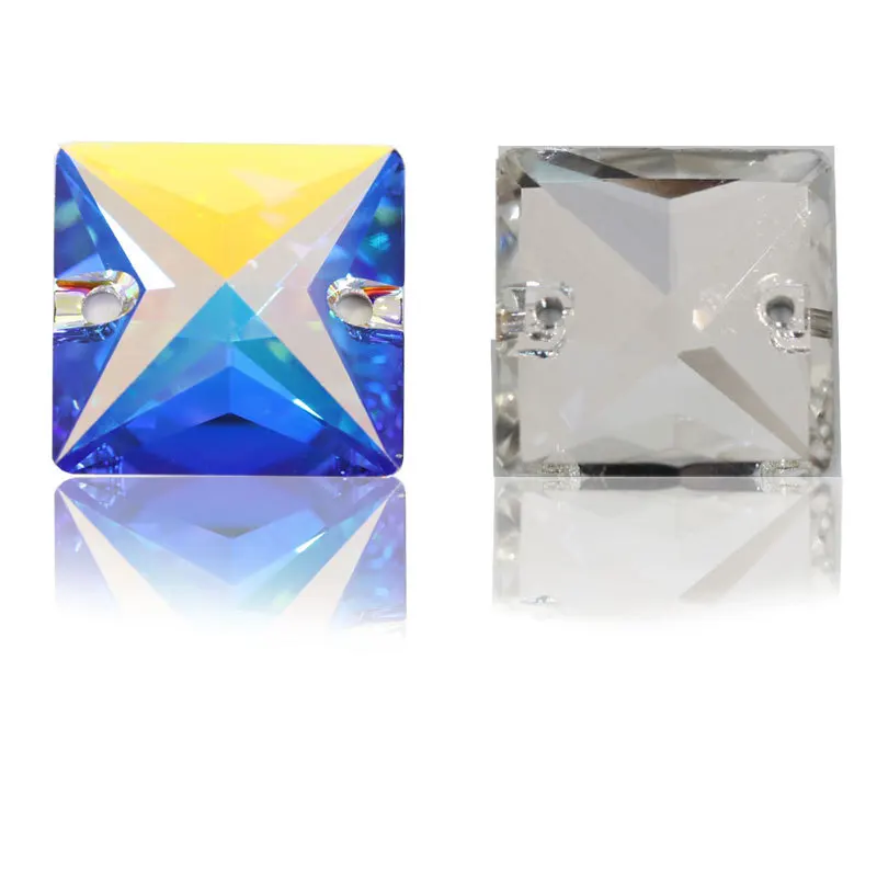 Высококачественные Кристальные квадратные камни всех размеров 3240 AB для шитья с