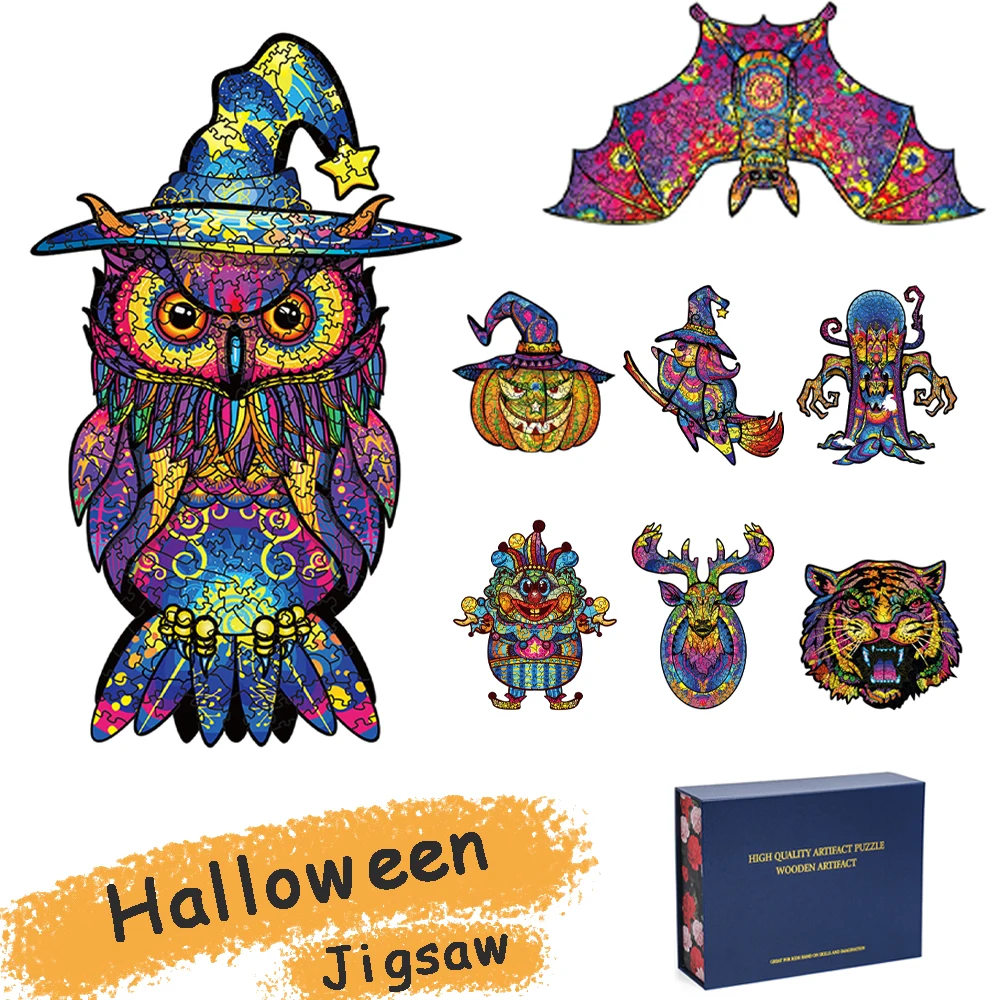 Серия на Хэллоуин уникальные 3D деревянные пазлы мозаика паззл для взрослых