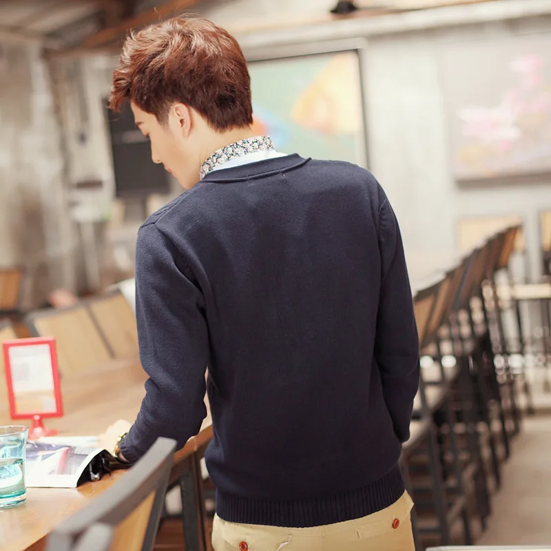 100% хлопок вязаный кардиган мужской 2020 осень зима длинный рукав сплошной цвет