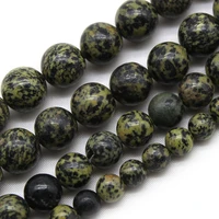 natural russian serpentine spot stone 6 10mm smooth round loose beads for jewelry making diy bracelet necklace accessories 15