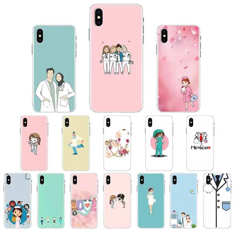 

YNDFCNB Cute nurse lady Phone Case For iPhone X XS MAX 11 12 pro max 6 6s 7 7plus 8 8Plus 5 5S XR se 2020 case
