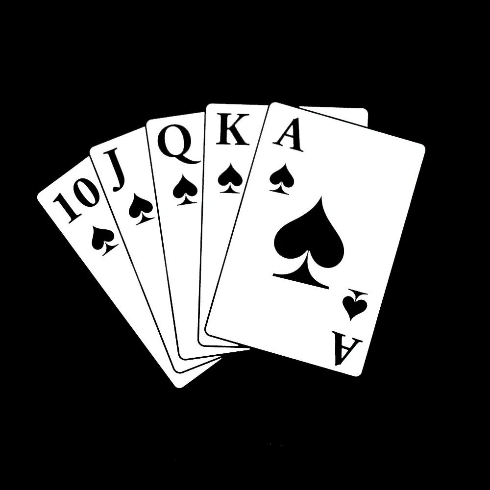 Покер Королевский Флеш Казино карты игра автомобиль окно Виниловая Наклейка