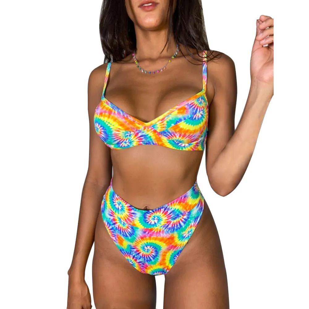 

SFIT Sexy Bikinis Push Up Bikini 2021 Hot Sale Padded Bra Straps High Waist Swimsuit Female Swimwear Women Biquini