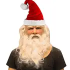 Рождественские силиконовые головные уборы, смешная маска Санта-Клауса для взрослых, Праздничные рождественские украшения