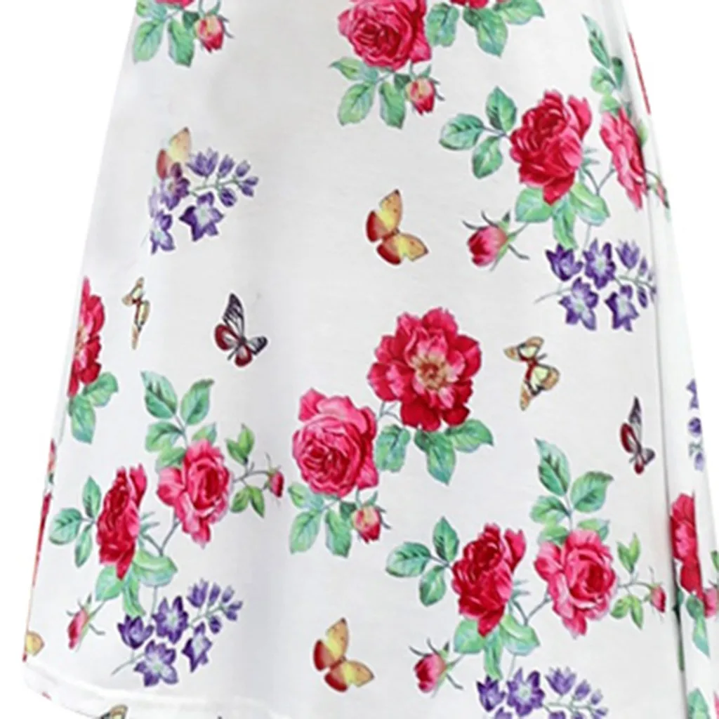 

Home&Nest Casual Womens Printed V-Neck Short Sleeve Ladies Fit Knee-Length Dress Elegant Slim Party Dress Vestidos Sexy Mujer