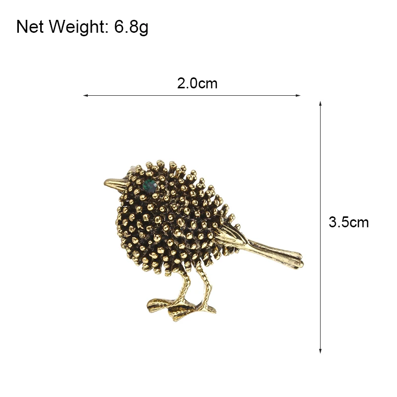 

Amorcome Bird Brooches For Women Party Wedding Jewelry Enamel Pins Crystal Rhinestone Khaki Metal Animal Brooch