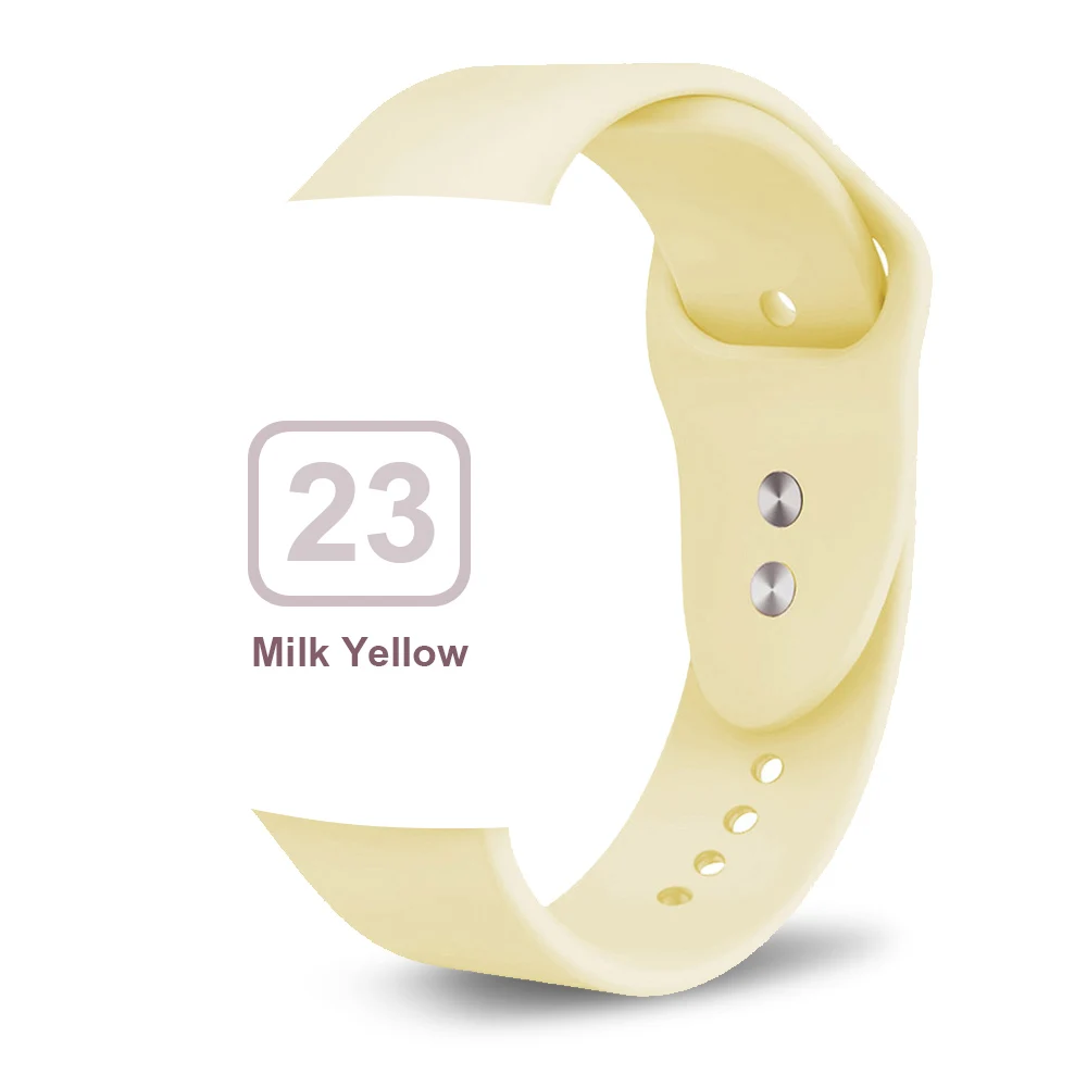 Мягкий силиконовый сменный спортивный ремешок для 38 мм Apple Watch Series1 2 3 4 5 42 мм наручный браслет ремешок для iWatch Sports Edition - Цвет ремешка: Milk yellow