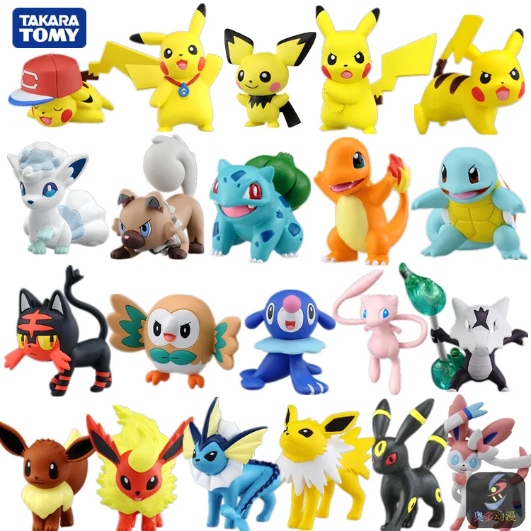 

Экшн-фигурки TAKARA TOMY pokemon pikachu Eevee Mimikyu Litten Venusaur, коллекционные игрушки для рождественского подарка, 4 см