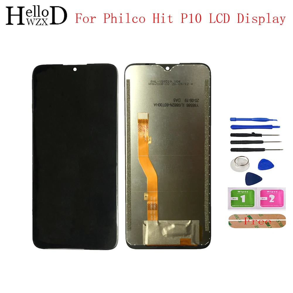 Pantalla LCD 100% probada para tel&eacute;fono, digitalizador de pantalla t&aacute;ctil LCD, Panel de montaje de vidrio frontal, herramientas sesnord, para Philco Hit P10-0