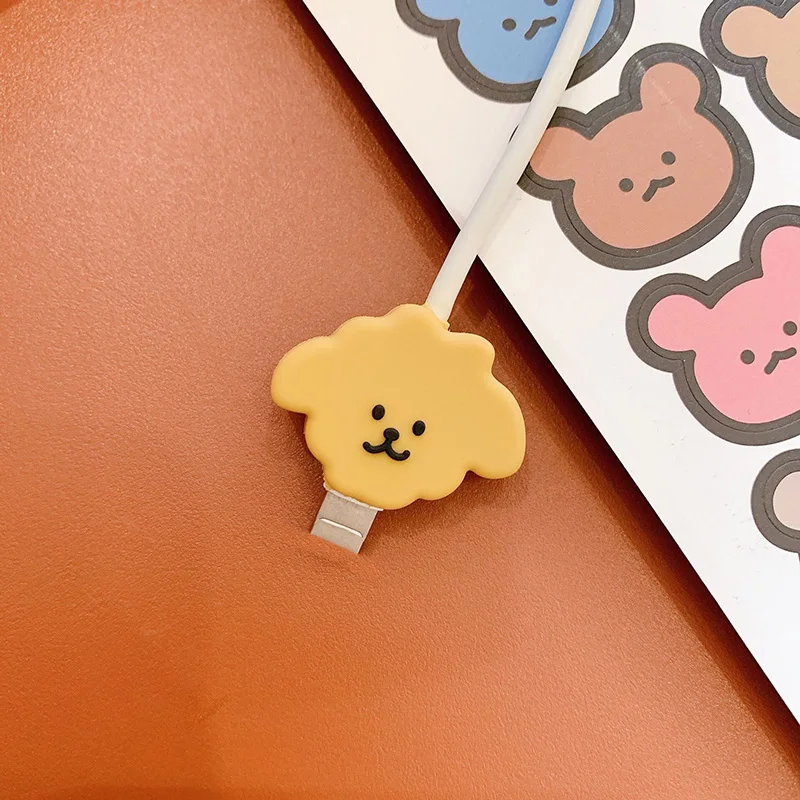 

2021 new bear USB cable protective cover creative cartoon funny phone cord protector for iphone Apple best selling products