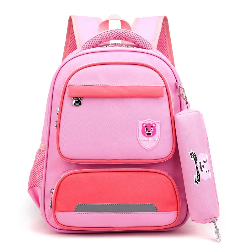 Школьные ранцы YK-Leik для девочек и мальчиков, Детские ортопедические рюкзаки с мультяшным рисунком для начальной школы, 2 шт./компл.