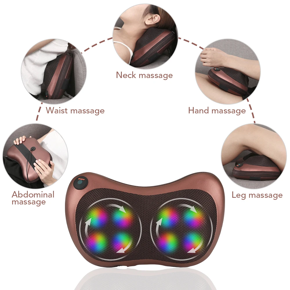 

Electric Massage Pillow Heating Trigger Point Therapy Cervical Neck Head Back Massager Shoulder Kneading Relaxation Cushion