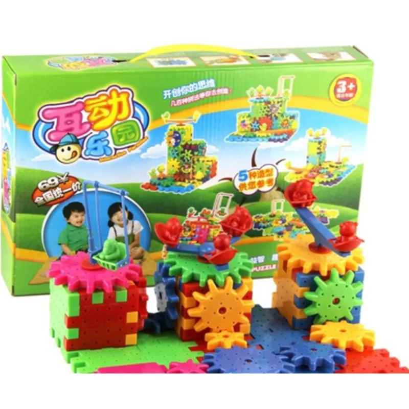 81 шт. электрические шестерни блоки для детей 3D головоломка строительные