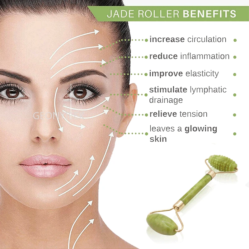 Натуральный массажер для лица скребок гуаша Нефритовый ролик микроидный